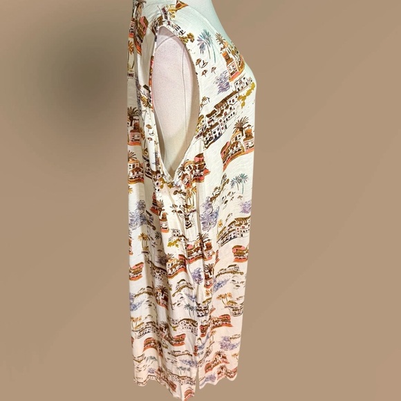 NWOT Denim & Co. Naturals Regular V-Neck Printed Midi Dress w/ Pockets in Scenic - Picture 12 of 14